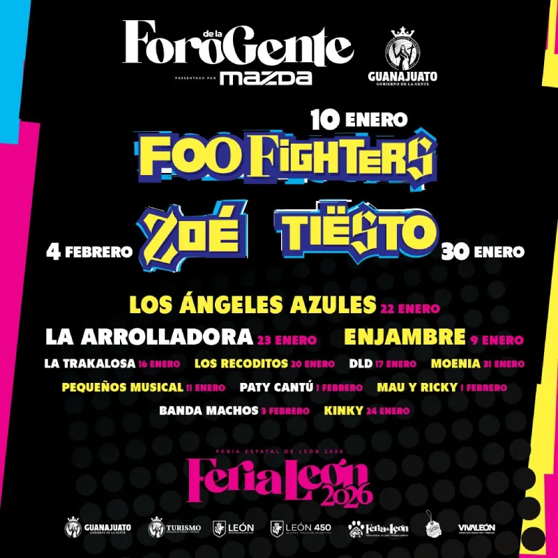 Feria de León 2026: Desde Foo Fighters hasta La Trakalosa, los artistas  estelares