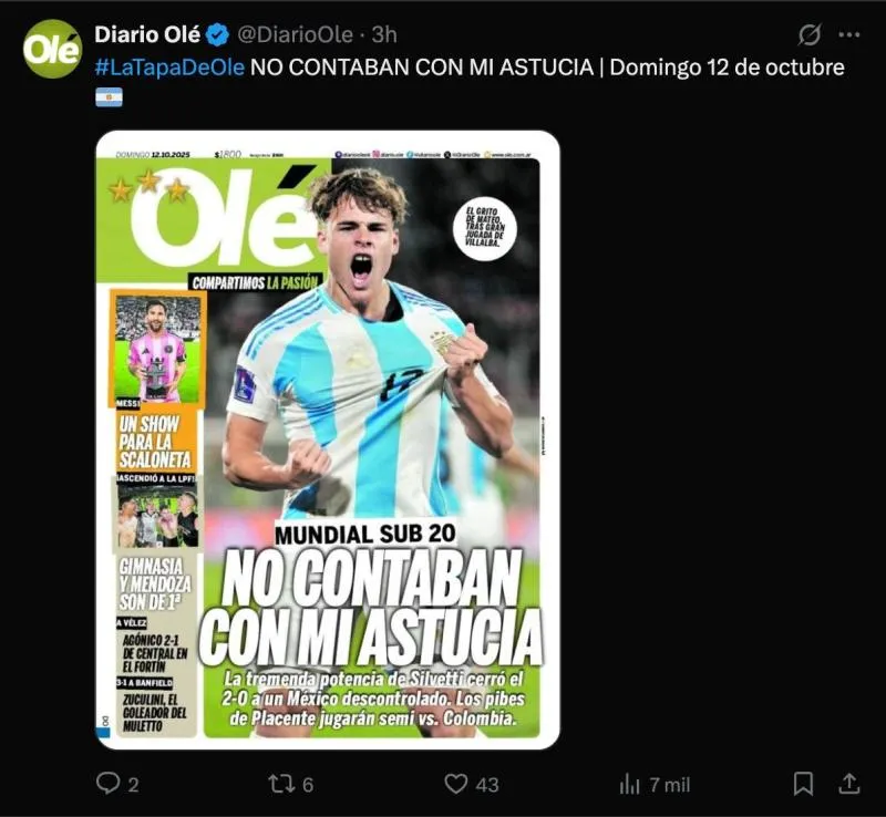 Así reaccionó la prensa a la victoria de Argentina | CAPTURA