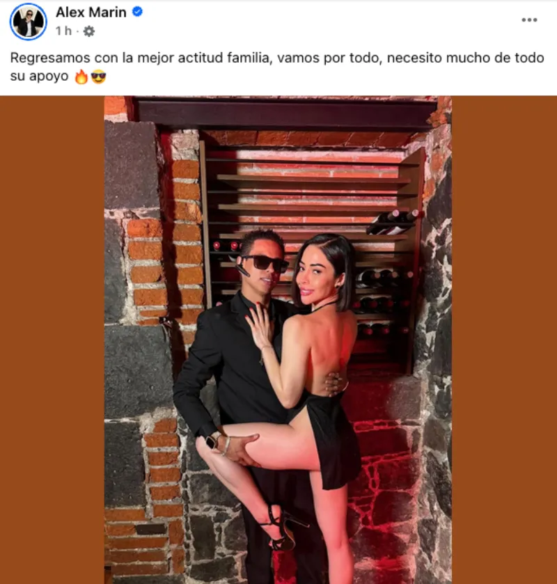 Con esta publicación da a entender que salió libre / FB: @AlexMarinmex1