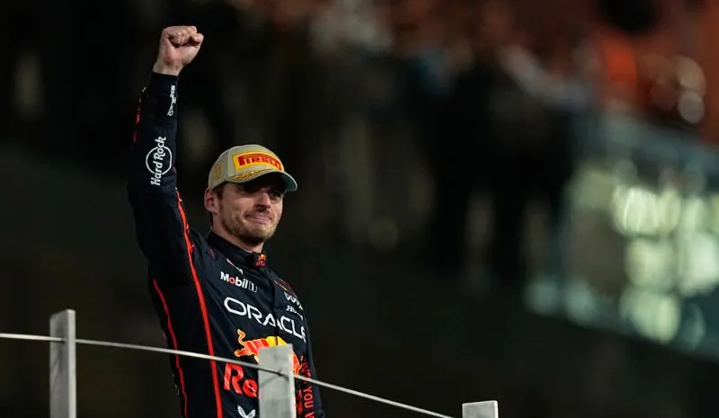 Verstappen en podio