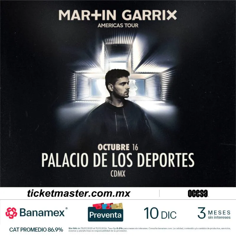 El DJ neerlandés Martin Garrix traerá su gira 2026 al Palacio de los Deportes en Ciudad de México. / OCESA