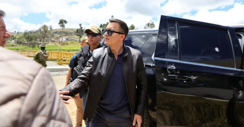 El presidente Daniel Noboa salió ileso del ataque a su caravana / Redes Sociales