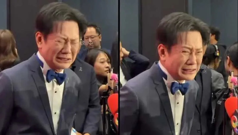 Nawat Itsaragrisil rompió en llanto frente a los medios de comunicación/X