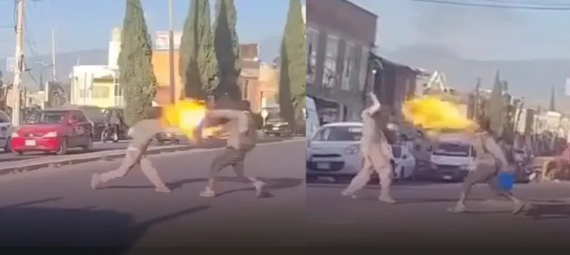 El poder del fuego contra el poder del agua se enfrentaron / Redes Sociales