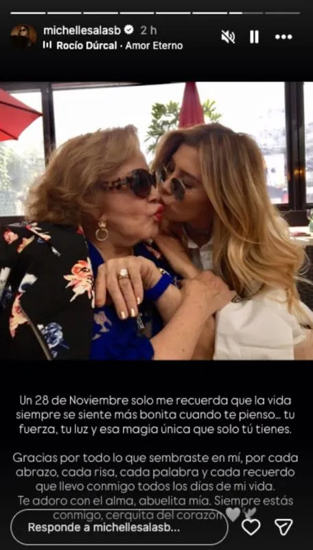 Michelle Salas le agradece a su abuela toda su enseñanza / IG: @micellesalasb