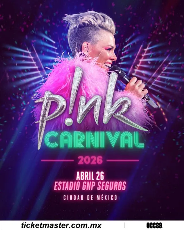 La fecha para el 'Carnival Tour' será el próximo 26 de abril / FB: @pink