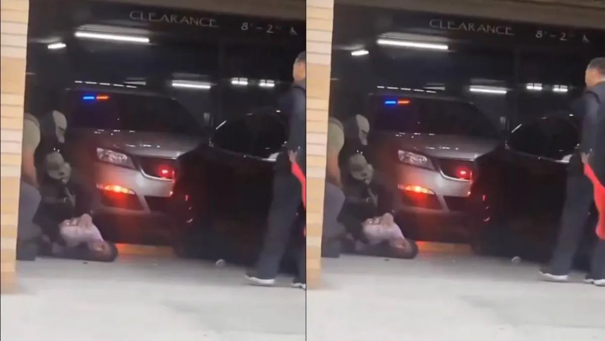 Agentes del ICE la sacaron a la fuerza de su vehículo Tesla | Captura de pantalla