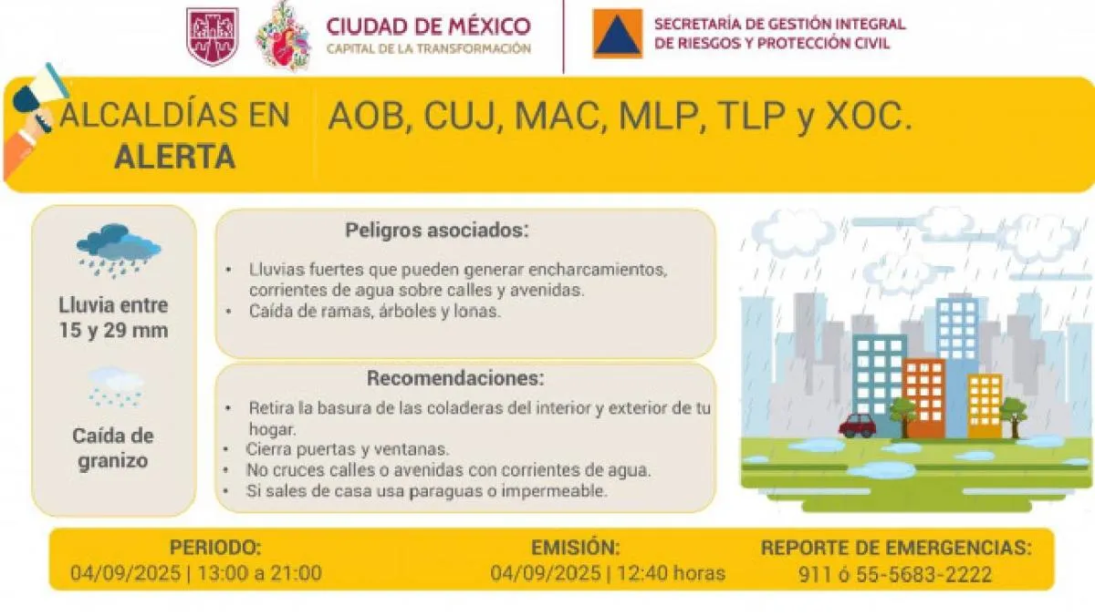 Asimismo, recomendaron conducir con precaución y mantenerse alejados de espectaculares. / X