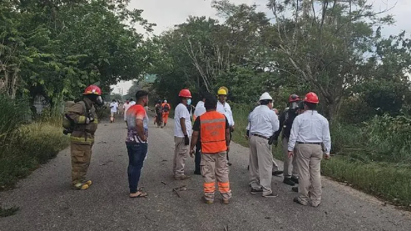 Hasta el momento, Pemex y CENAGAS no han emitido un comunicado oficial con las causas exactas del incendio. / Protección Civil Chiapas