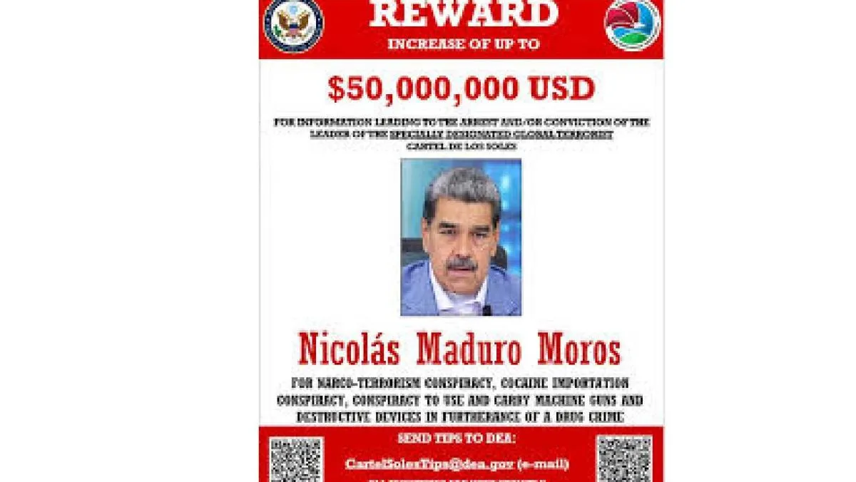El anuncio se produce después de que Estados Unidos incrementara a 50 millones de dólares la recompensa por Maduro. / X