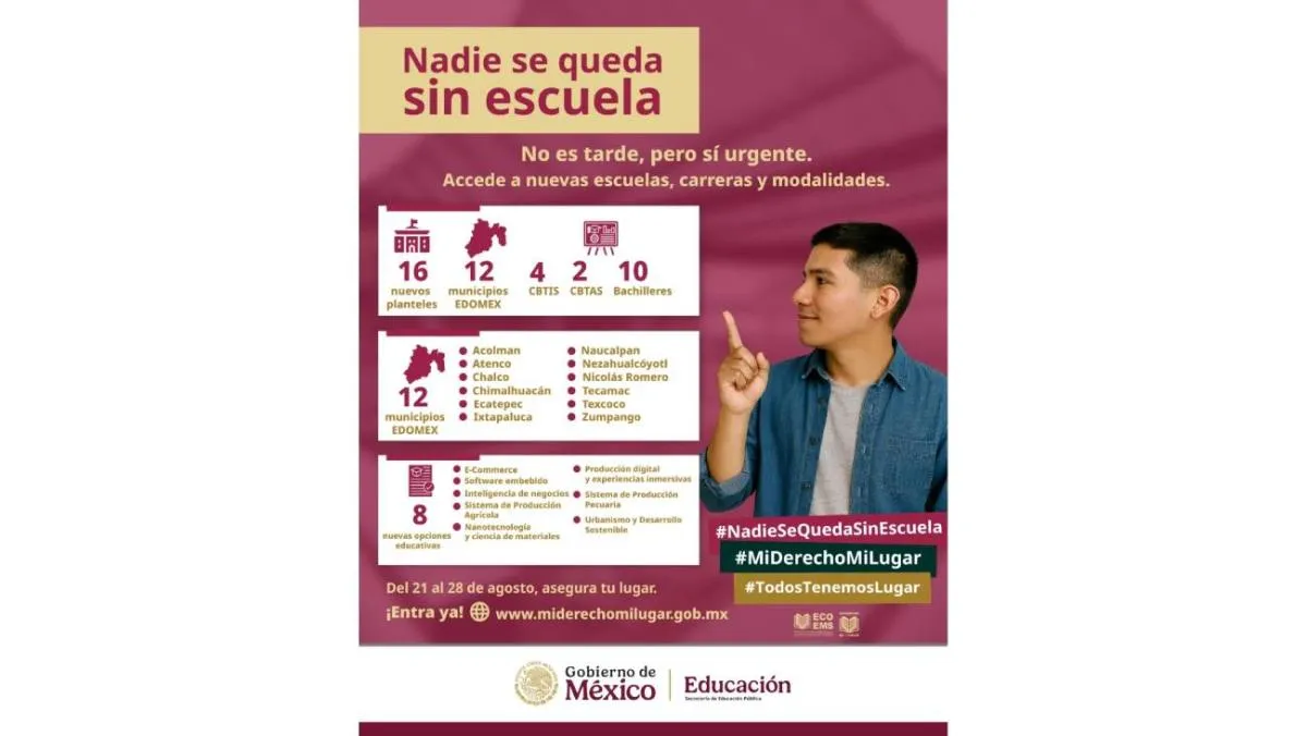 Los aspirantes podrán consultar en tiempo real la disponibilidad de planteles y programas educativos | SEP