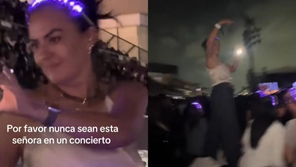 La mujer usó la silla de ruedas como plataforma durante el concierto/TikTok