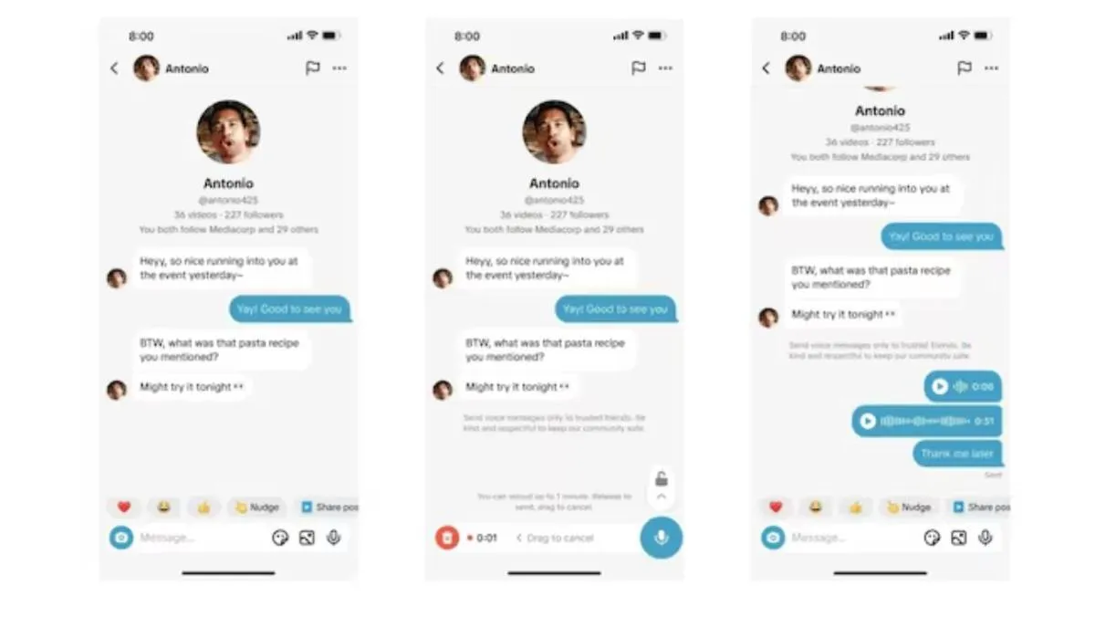 Con esta innovación, la red social busca competir de manera más directa con aplicaciones de mensajería. / Tik Tok