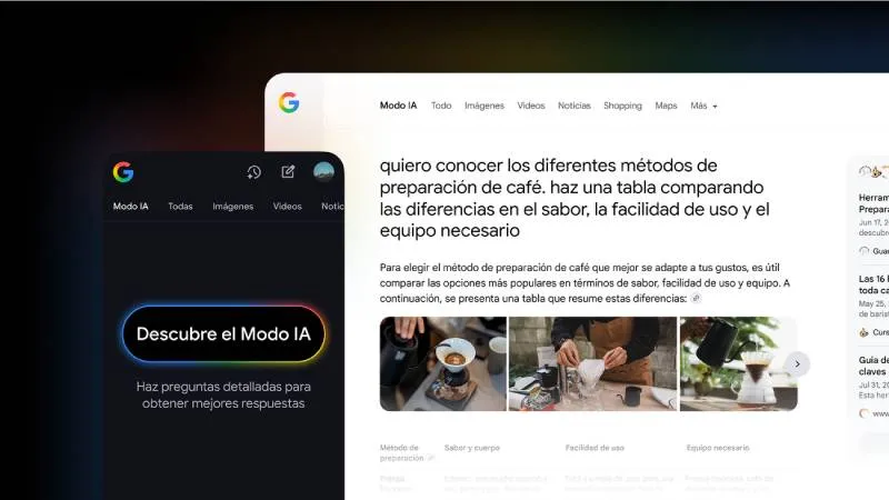 El Modo IA de Google permite consultas más largas y detalladas/Google
