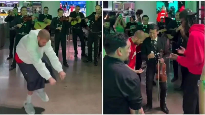 Durante una reunión privada en Los Ángeles, el intérprete de “Peaches” fue captado cantando y bailando al ritmo del mariachi. / Captura de pantalla