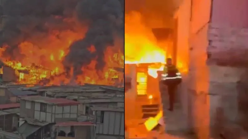 Aunque no se han reportado víctimas mortales, varias personas sufrieron intoxicación por inhalación de humo. / X