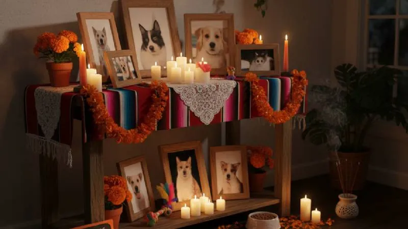 Las almas de los animales regresan para visitar a sus familias, por lo que se les dedica un altar especial. / Google Gemini