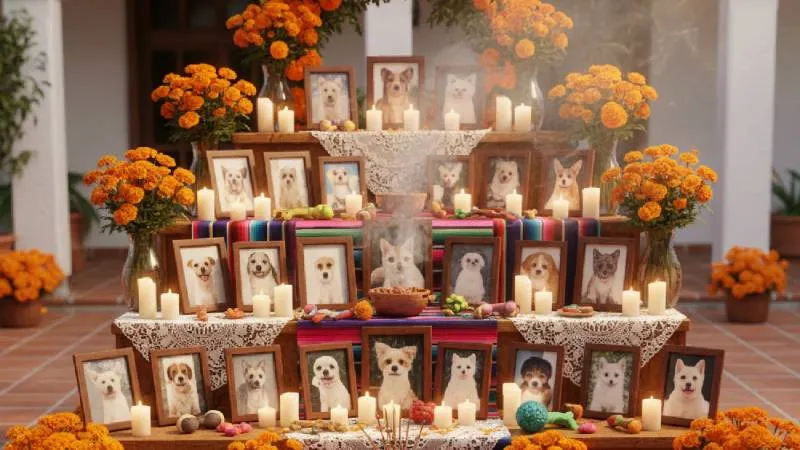 La tradición establece que la ofrenda para las mascotas se coloca el 27 de octubre. / Google Gemini