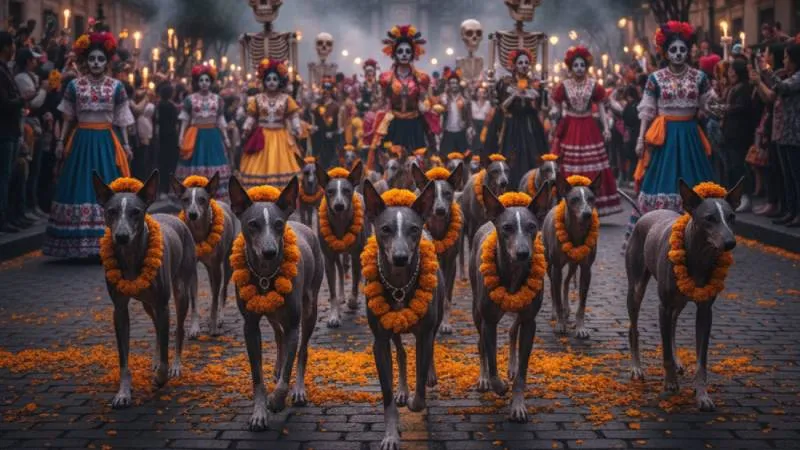 El xoloitzcuintle, símbolo del Mictlán, regresa a las tradiciones capitalinas en una caminata con historia y misticismo. / Google Gemini