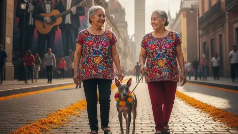 Los xoloitzcuintles, considerados guías de almas en la cultura mexica, protagonizan la Caminata al Mictlán. / Google Gemini
