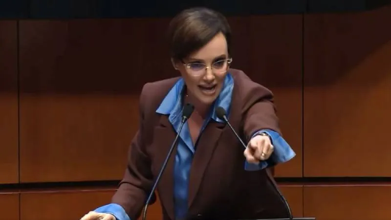 La senadora del PAN llamó “imbécil” y “payaso” a Gerardo Fernández Noroña en plena sesión. / Redes sociales
