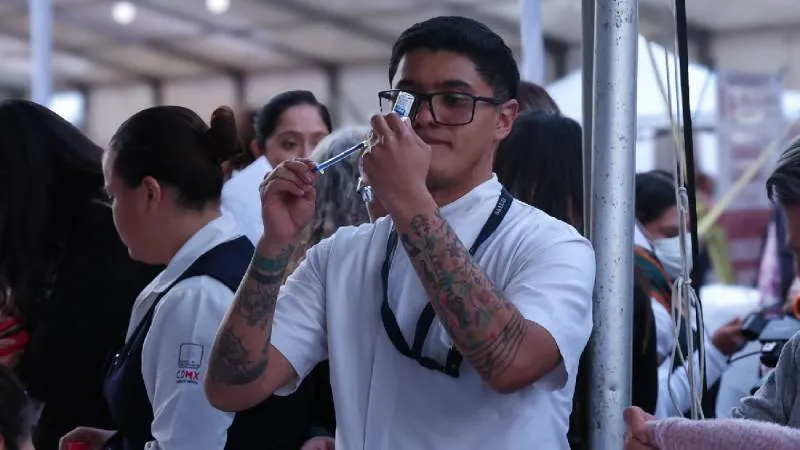 El módulo se encuentra instalado en la plancha del Zócalo capitalino. / X