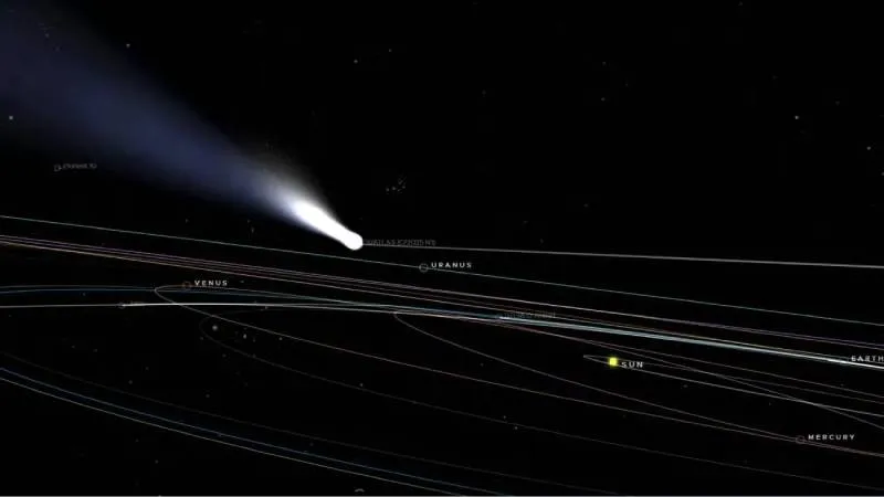 3I/ATLAS seguirá su viaje más allá del Sistema Solar tras su paso cercano al Sol, dejando valiosa información sobre los confines del Universo./ RS