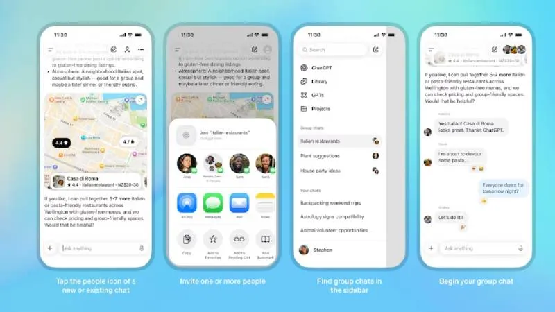 Los grupos de ChatGPT permiten planear actividades, resolver tareas o trabajar en equipo./ X