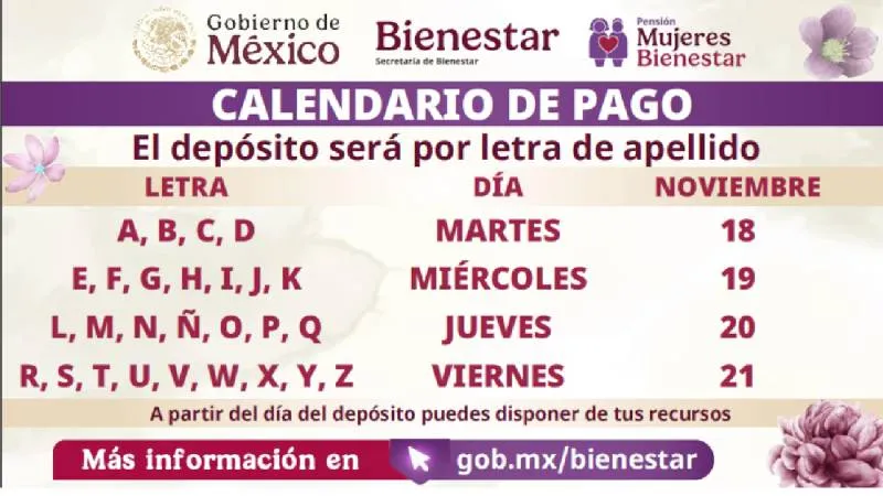 Los depósitos de la Pensión Mujeres Bienestar se realizan directamente a la tarjeta oficial del programa./ X