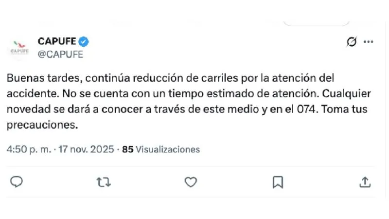 Filas kilométricas marcaron la circulación en la México-Cuernavaca durante gran parte del día./ X