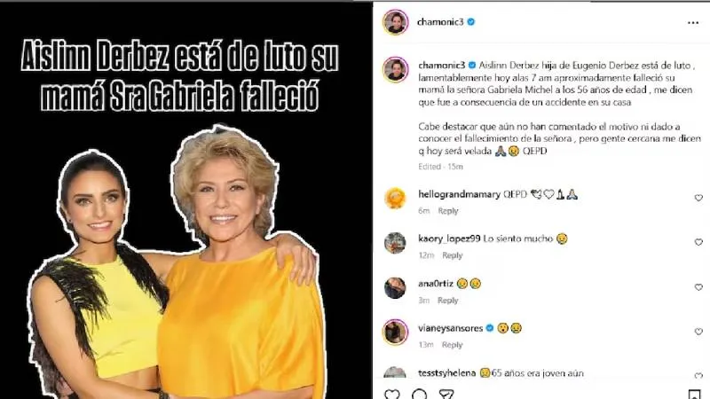 La creadora de contenido Chamonic difundió el reporte del fallecimiento de Gabriela Michel./ Captura de pantalla