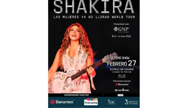 El Estadio GNP Seguros será sede del último show de Shakira en la CDMX dentro del LMYNL World Tour./ OCESA