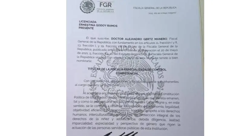 Ernestina Godoy Ramos quedó como encargada del despacho de la FGR tras la salida de Alejandro Gertz Manero./ RS
