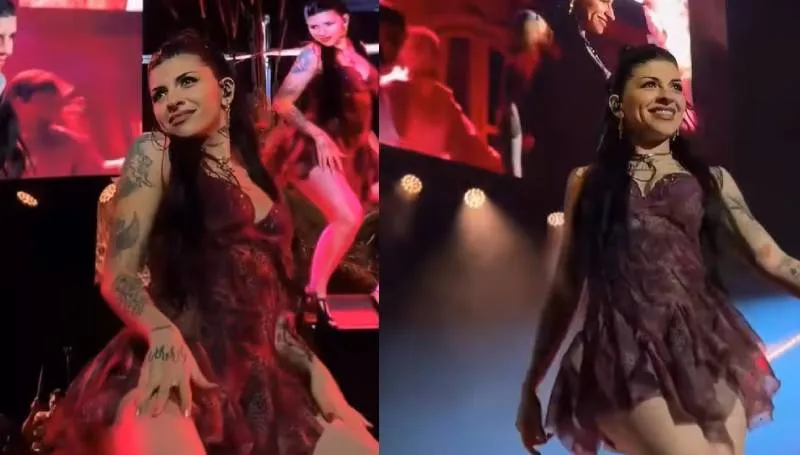 Cazzu en su concierto en Chile. / TikTok
