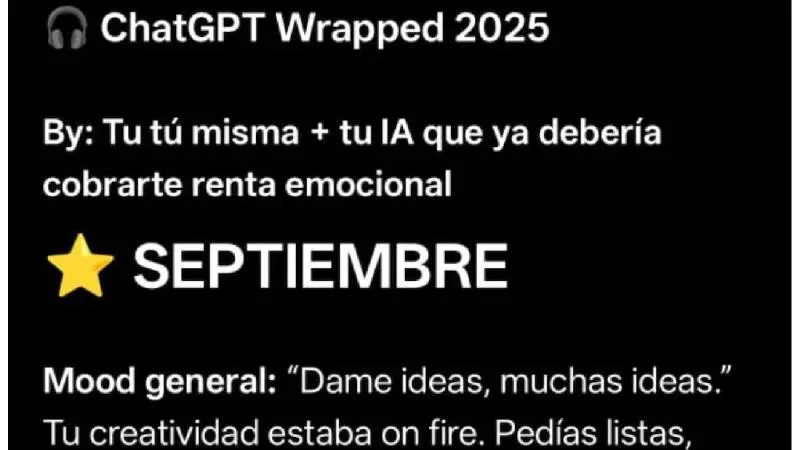 ChatGPT Wrapped revela los temas más consultados y la forma en que la IA interpreta tus hábitos digitales./ X