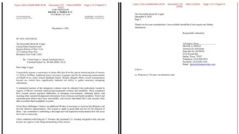 La defensa de Ismael “El Mayo” Zambada pidió a la Corte de Estados Unidos retrasar 90 días la audiencia de sentencia./ X