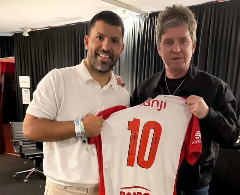 Agüero y Noel Gallagher | IG: kunaguero