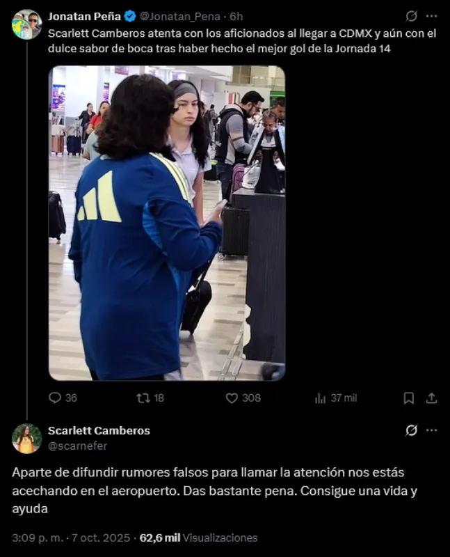 Mensaje de Scarlett Camberos | X: @scarnefer