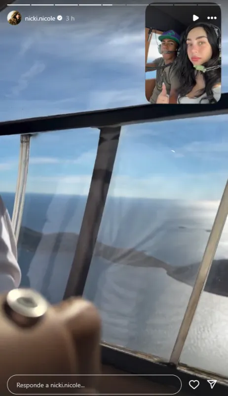 Viaje en helicóptero de Nicki Nicole y Lamine Yamal | IG: nicki.nicole
