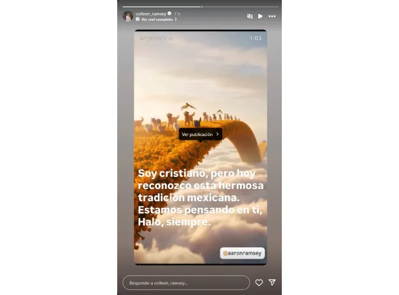 Mensaje de la esposa de Aaron Ramsey | IG: colleen_ramsey