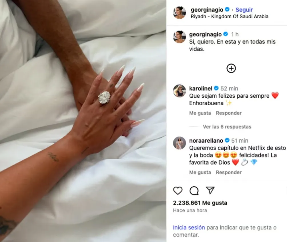 Así es el anillo que recibió Georgina