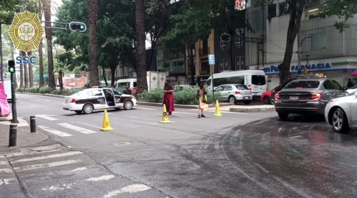 Las calles que van al Angel también están cerradas / X: @OVIALCDMX