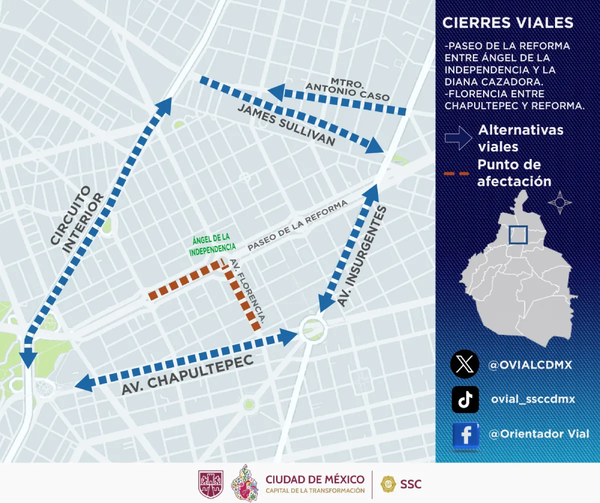 Checa las rutas alternas para evitar contratiempos / X: @OVIALCDMX