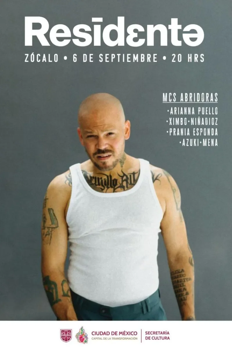 Residente estará el próximo 6 de septiembre en el Zócalo / Redes Sociales