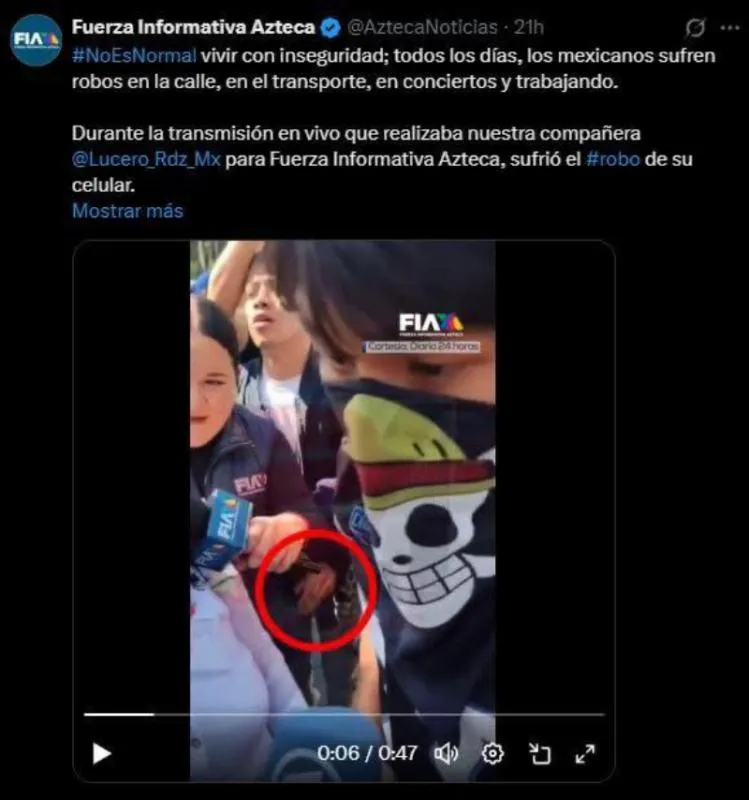 Tv Azteca evidenció el robo de su reportera / Redes Sociales