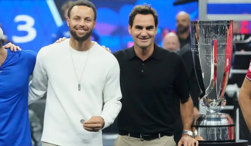 Stephen Curry con Federer