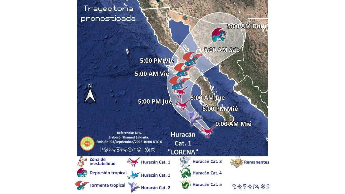 Lorena rápidamente evolucionó a huracán categoría 1/X