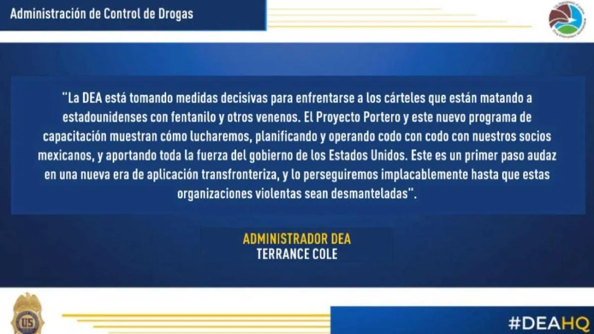 Este fue el comunicado de la DEA/X