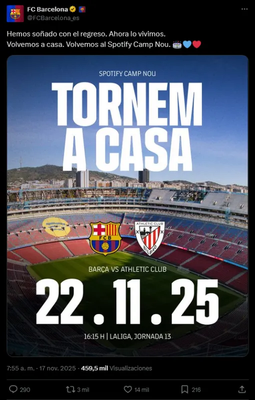 Comunicado del Barça | X: @FCBarcelona_es