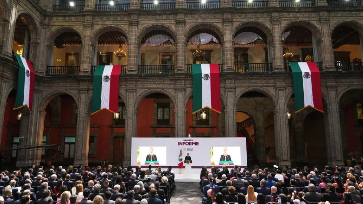 Palacio Nacional fue sede de esta primera rendición de cuentas de la mandataria/AP